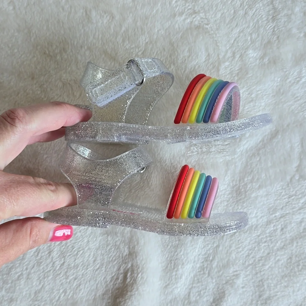 Carter’s rainbow jelly sandals size 4‎